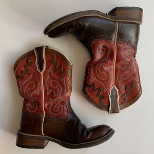 Ariat Red and Brown Combat & Moto Boots